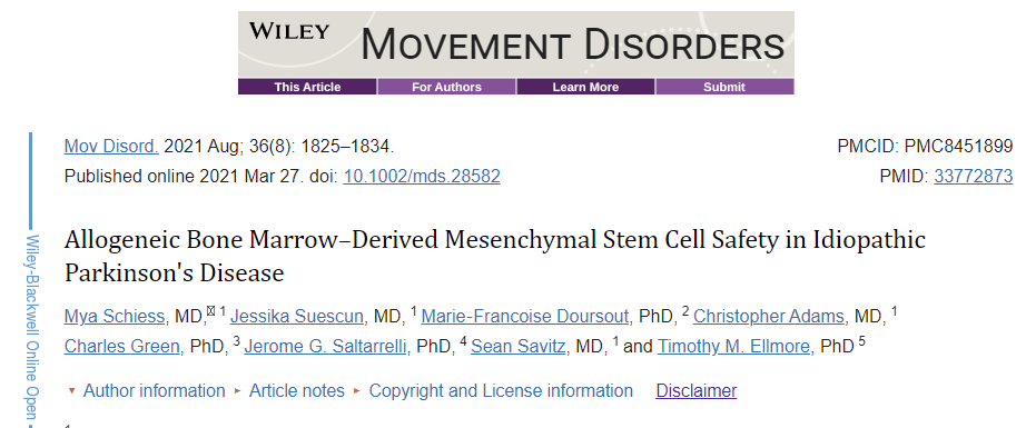 美国麦戈文医学院：干细胞治疗帕金森病安全、有效！
