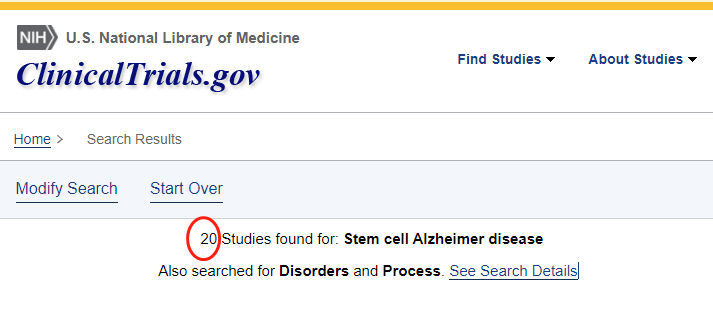 在ClinicalTrail上注册的干细胞治疗AD临床研究还有20余项 在ClinicalTrail上注册的干细胞治疗AD临床研究还有20余项