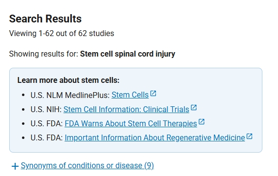 我国干细胞治疗脊髓损伤的医院有哪些？