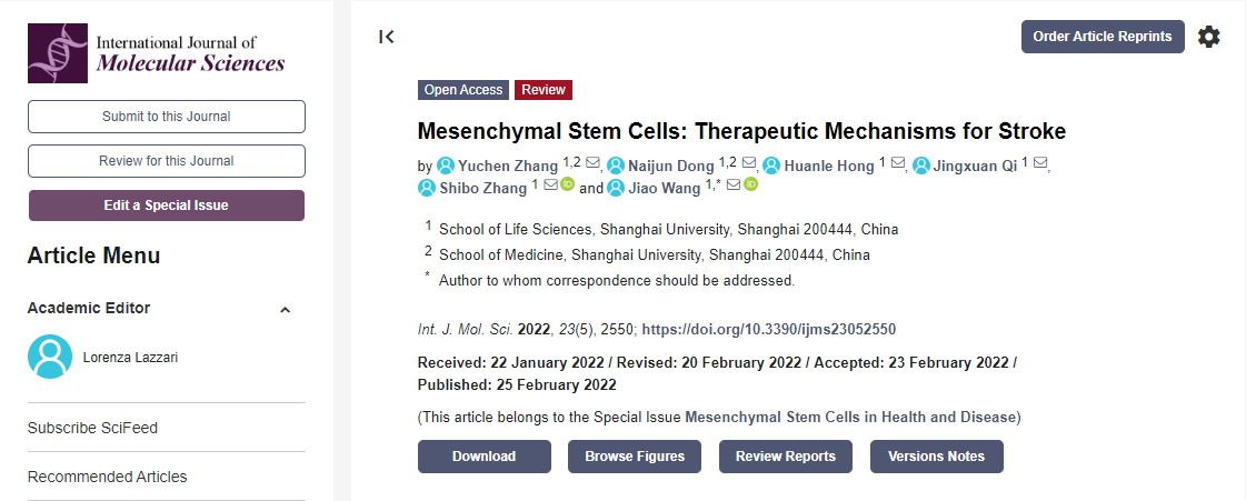 间充质干细胞治疗中风机制 间充质干细胞治疗中风机制