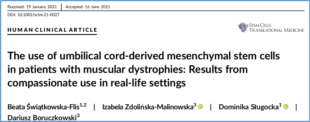 脐带间充质干细胞在肌营养不良症患者中的应用：现实生活中的同情使用结果