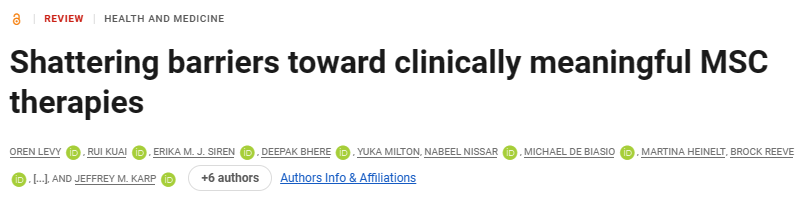 打破障碍，实现具有临床意义的 MSC 疗法