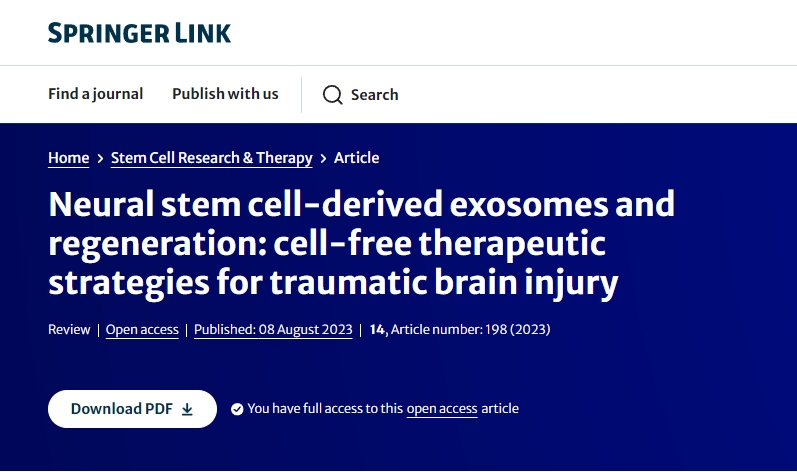 神经干细胞外泌体成为治疗创伤性脑损伤的新策略 神经干细胞外泌体成为治疗创伤性脑损伤的新策略