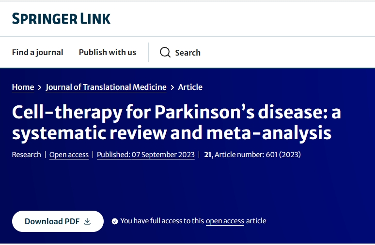 干细胞疗法治疗帕金森病：系统评价和荟萃分析