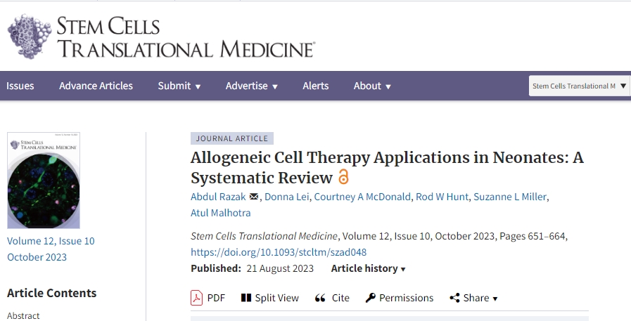 面对众多新生儿疾病，干细胞疗法通过临床证据展现其临床潜力！