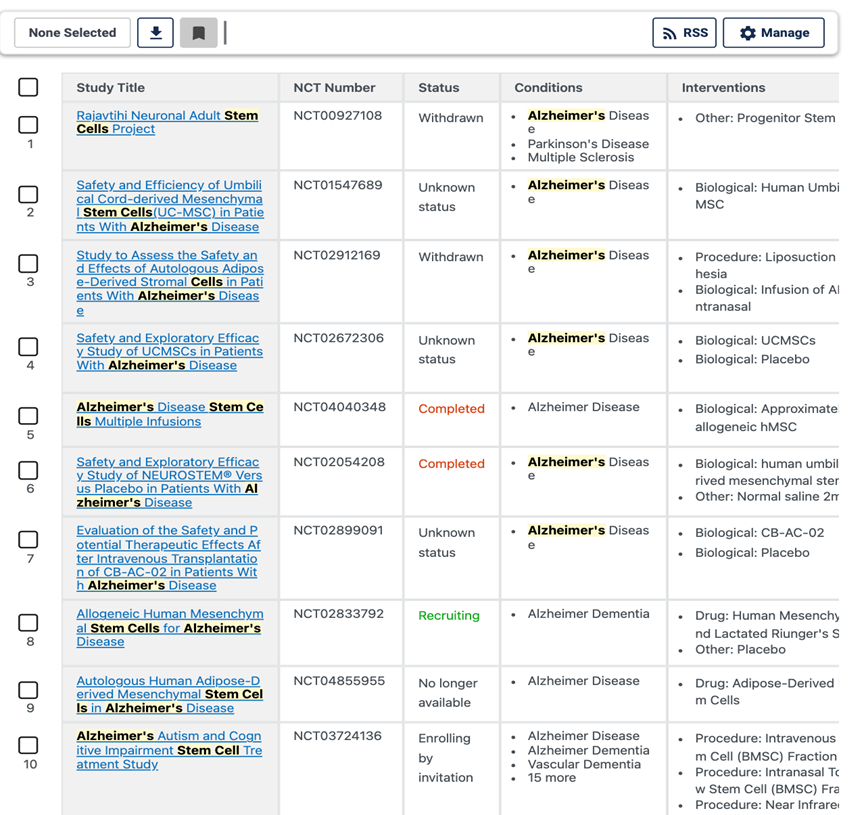 美国国立卫生研究院的最大临床试验注册库中已有多项针临床注册。