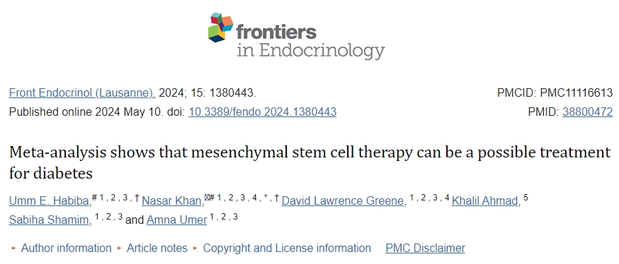 荟萃分析显示间充质干细胞疗法可成为治疗糖尿病的一种可能方法