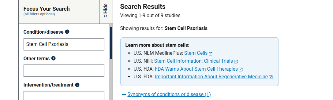 有关干细胞治疗银屑病临床研究项目有9项,已完成的有4项。 有关干细胞治疗银屑病临床研究项目有9项,已完成的有4项。