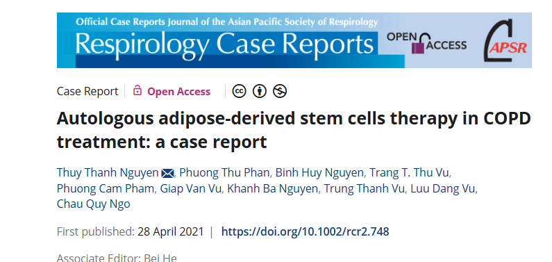自体脂肪干细胞疗法治疗慢性阻塞性肺病：一例病例报告