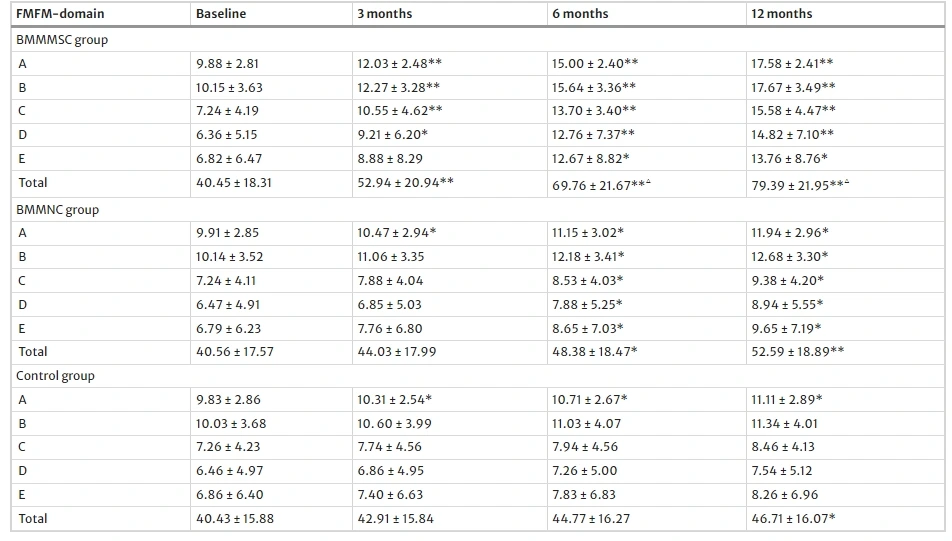 图3：干预后三组FMFM评分