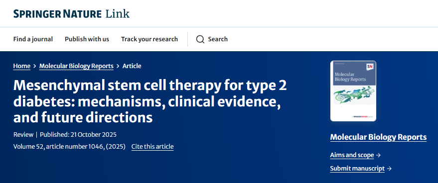 间充质干细胞治疗2型糖尿病:机制、临床证据和未来方向 间充质干细胞治疗2型糖尿病:机制、临床证据和未来方向