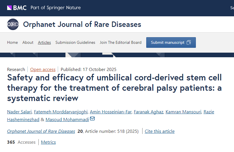 脐带血干细胞疗法治疗脑瘫患者的安全性和有效性:系统评价 脐带血干细胞疗法治疗脑瘫患者的安全性和有效性:系统评价
