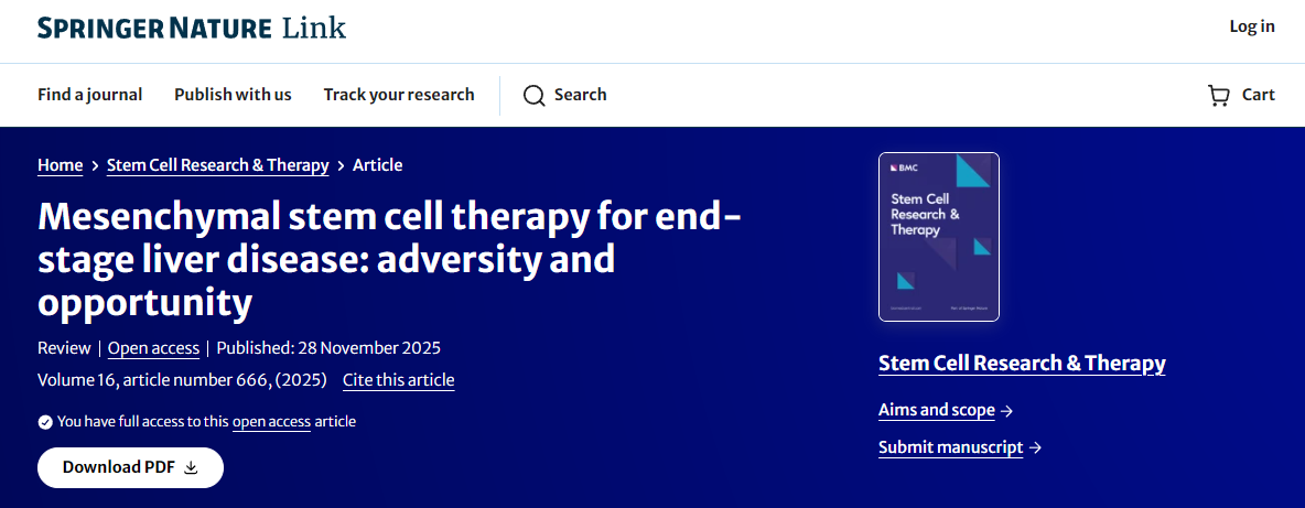 间充质干细胞疗法治疗终末期肝病：挑战与机遇