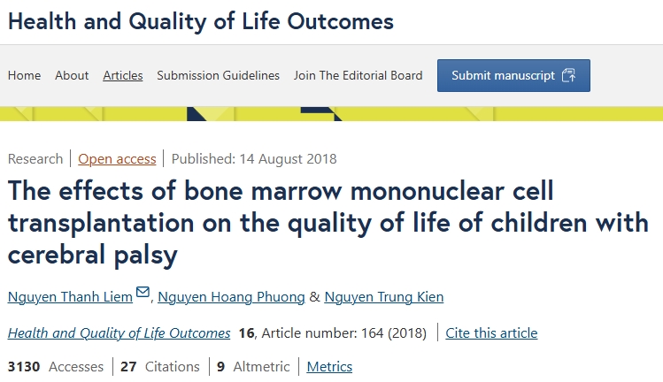 骨髓单个核细胞移植对脑瘫患儿生活质量的影响