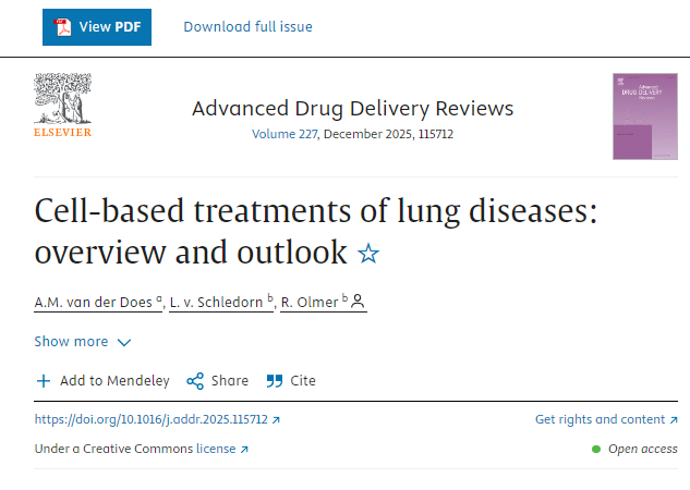 肺部疾病的细胞疗法：概述与展望