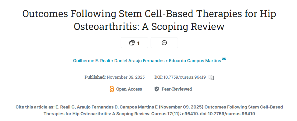 干细胞疗法治疗髋关节骨关节炎的疗效：范围综述