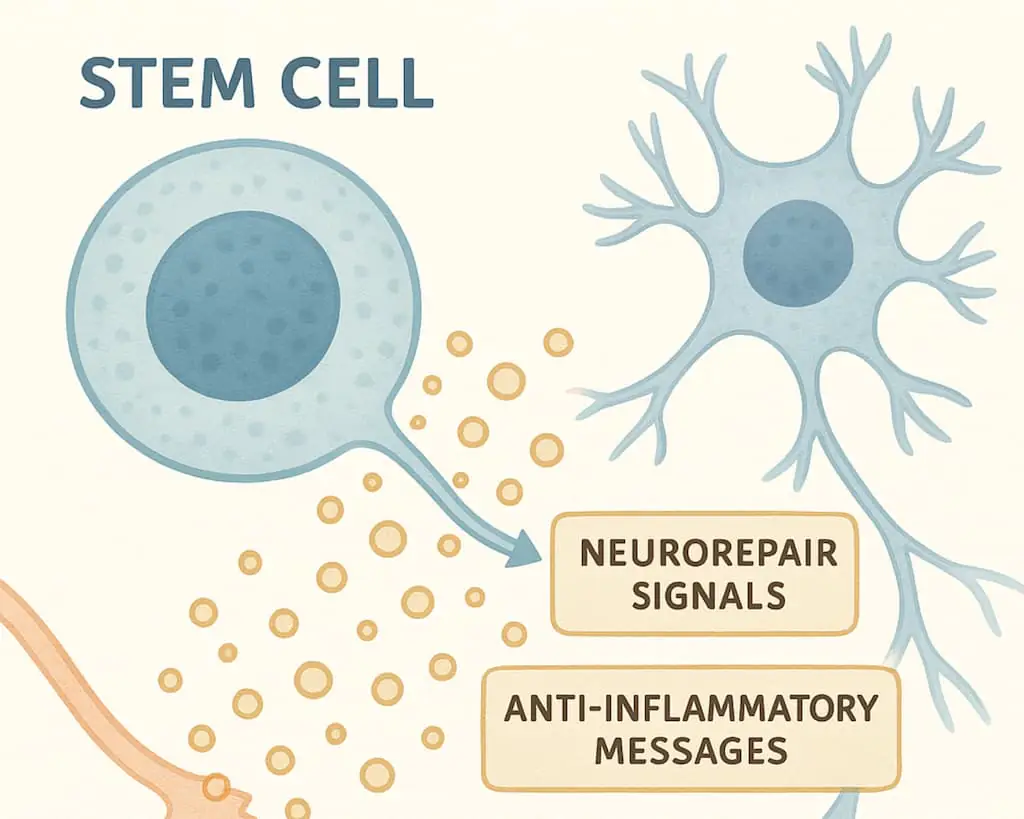 MSCs可能不会直接“修复”神经,但通过影响周围环境,它们可以帮助改善神经代谢和功能。 MSCs可能不会直接“修复”神经,但通过影响周围环境,它们可以帮助改善神经代谢和功能。