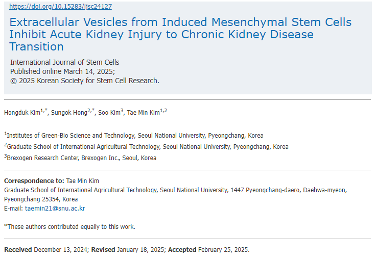 诱导间充质干细胞的细胞外囊泡抑制急性肾损伤向慢性肾病的转变