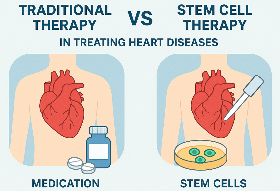 干细胞疗法在改善心脏功能、运动耐力及生活质量方面，相较传统疗法具有显著优势