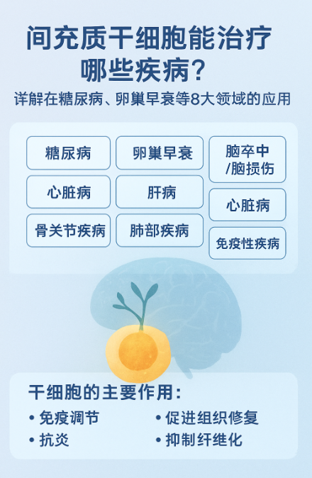 间充质干细胞能治疗哪些疾病？详解在糖尿病、卵巢早衰等8大领域的应用