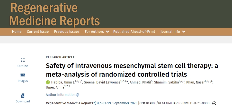 静脉间充质干细胞治疗的安全性：随机对照试验的荟萃分析