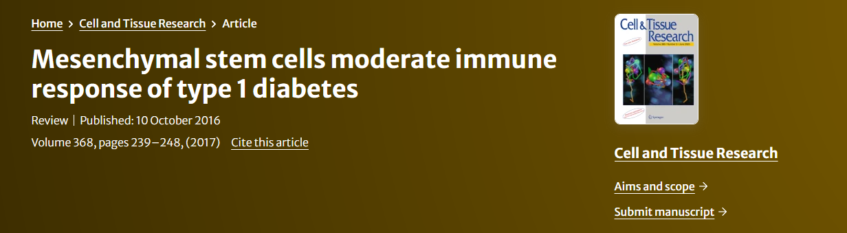 间充质干细胞调节1型糖尿病的免疫反应 间充质干细胞调节1型糖尿病的免疫反应