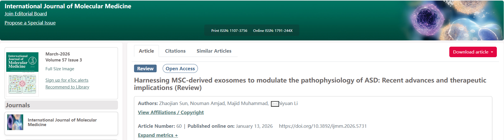 自闭症治疗新突破：MSC外泌体——一种能穿透血脑屏障的“无细胞”新策略