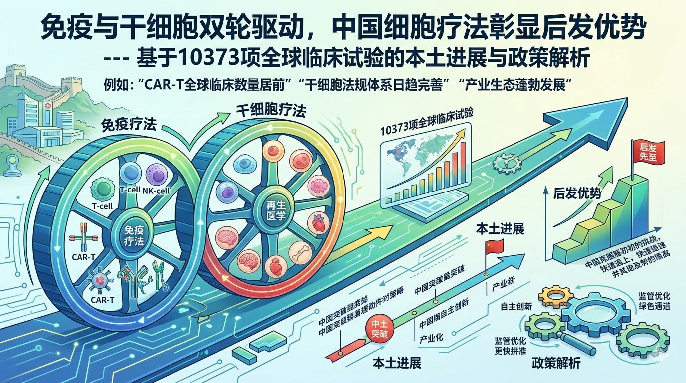 10373项临床试验解析：中国如何实现免疫与干细胞疗法的双轮驱动