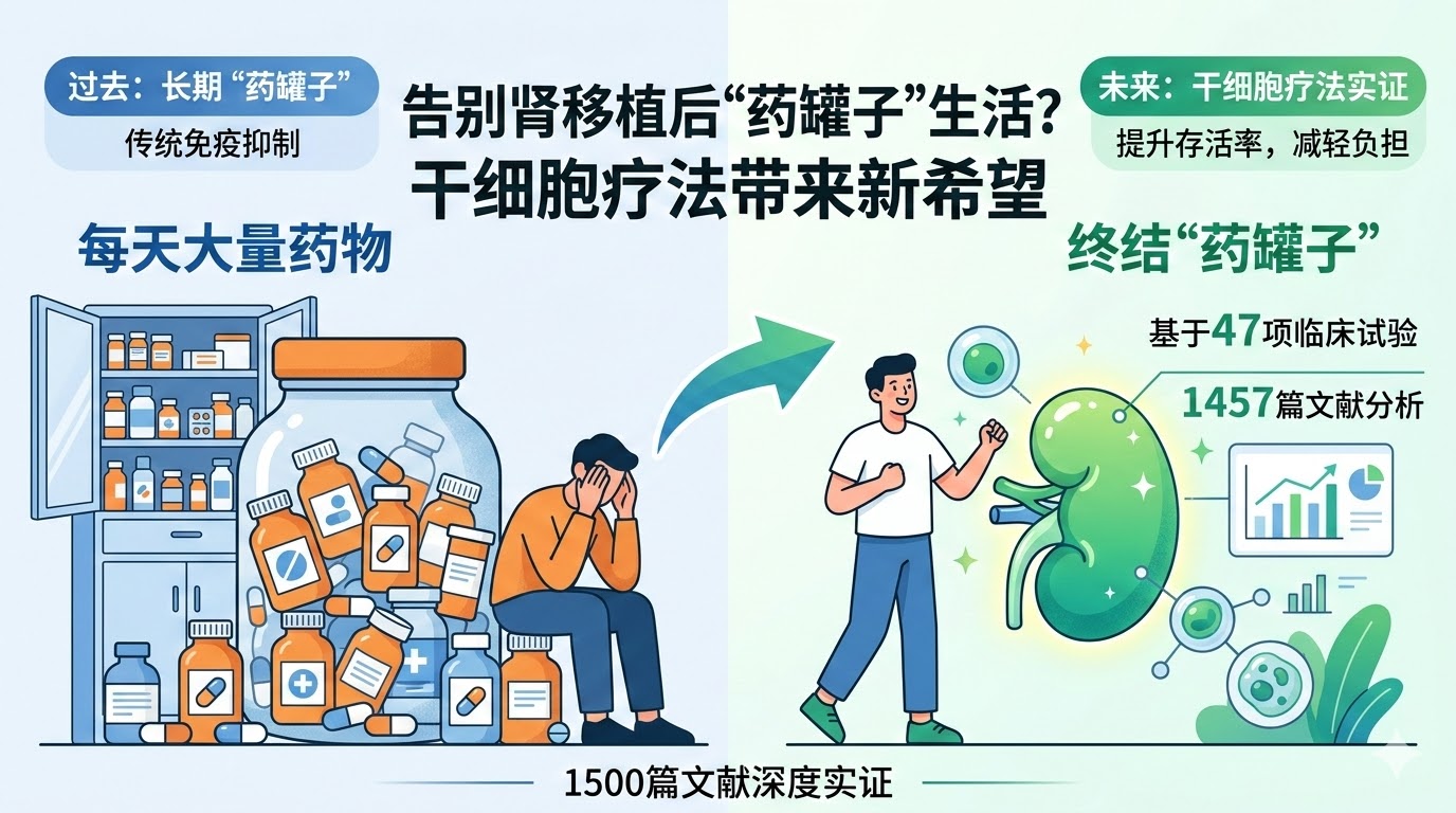 基于47项临床试验的实证：干细胞疗法或将终结肾移植后的长期“药罐子”生活