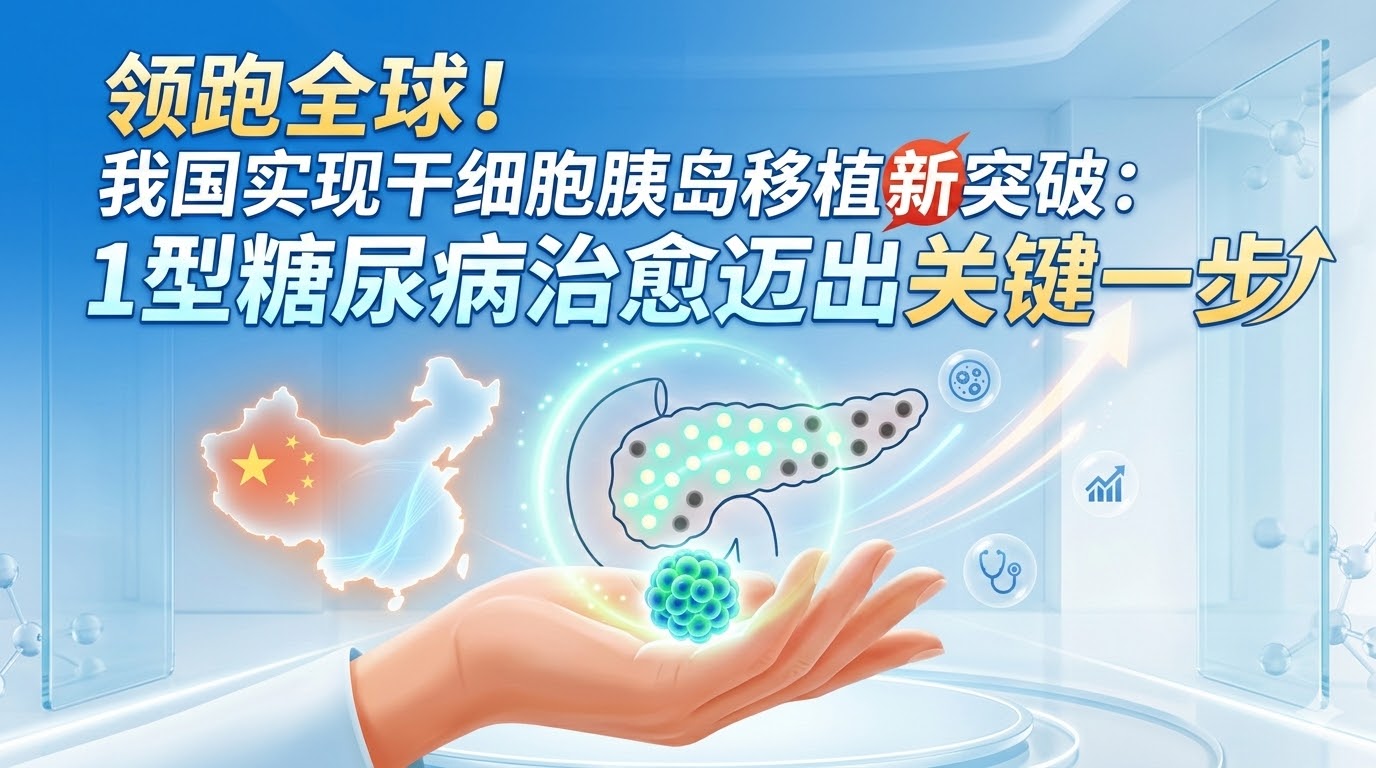 领跑全球！国内实现干细胞胰岛移植新突破：1型糖尿病治愈迈出关键一步