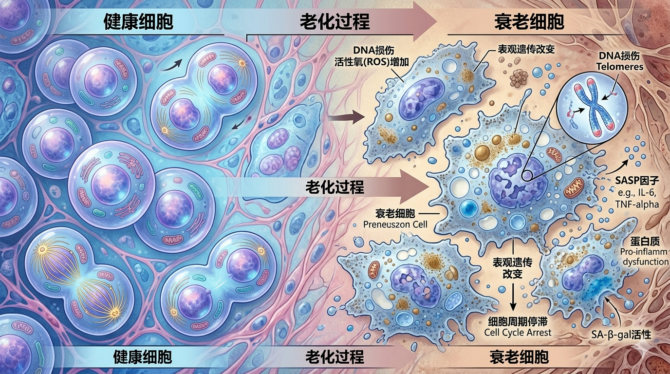 健康细胞老化过程