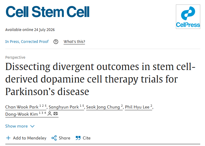 干细胞治疗帕金森病,为何有人有效有人无效?《Cell Stem Cell》系统性综述揭示三层疗效密码 干细胞治疗帕金森病,为何有人有效有人无效?《Cell Stem Cell》系统性综述揭示三层疗效密码