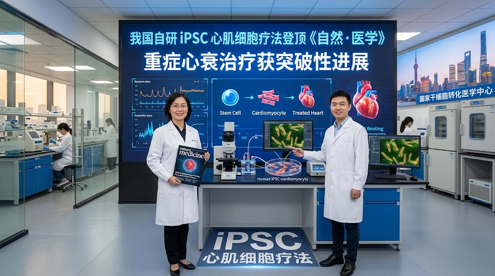 我国自研iPSC心肌细胞疗法登顶《自然·医学》，重症心衰治疗获突破性进展