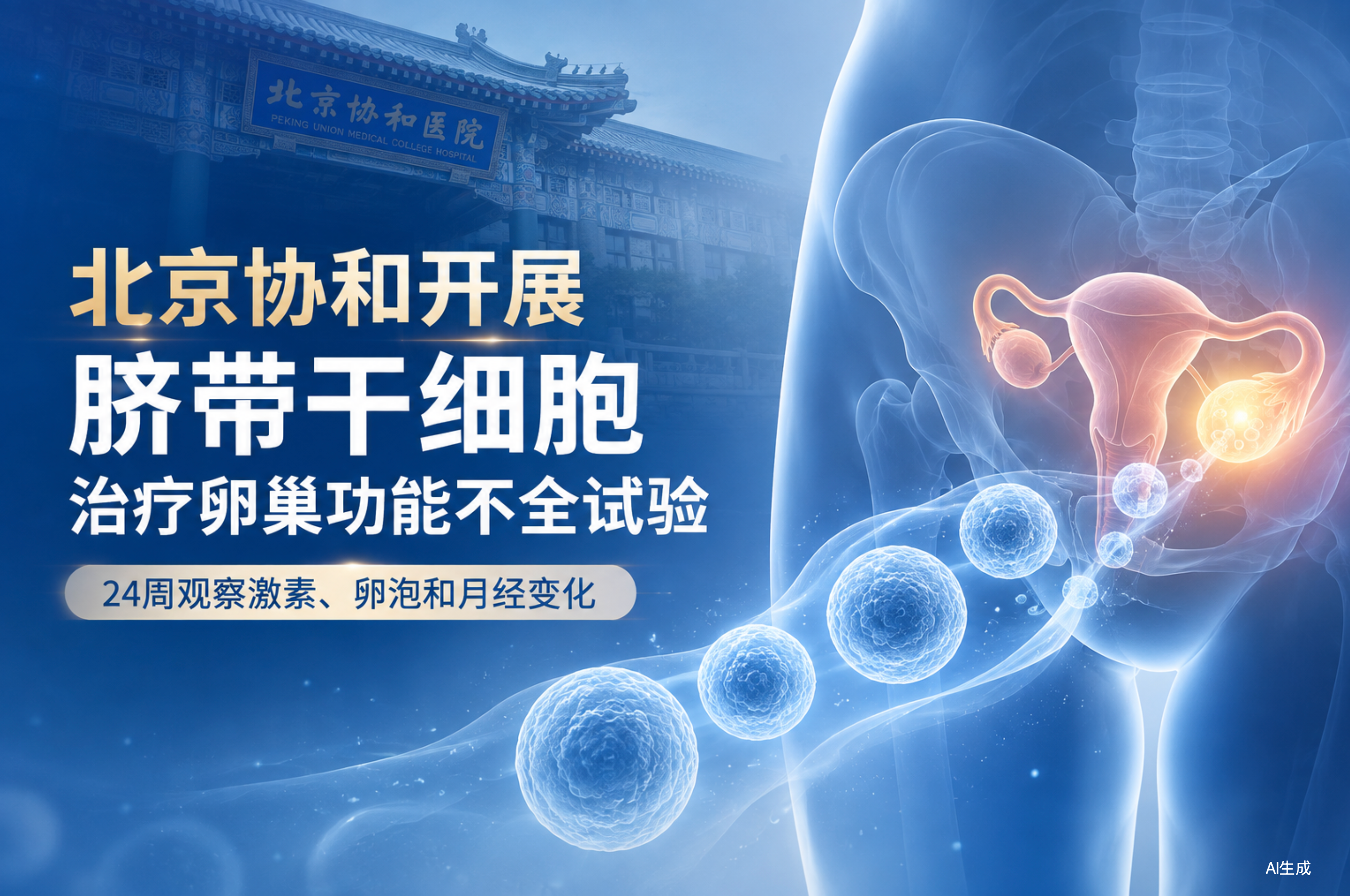 协和医院启动干细胞治疗卵巢早衰临床试验:5000万单位量、静脉输注,24周观察激素与卵泡变化 协和医院启动干细胞治疗卵巢早衰临床试验:5000万单位量、静脉输注,24周观察激素与卵泡变化