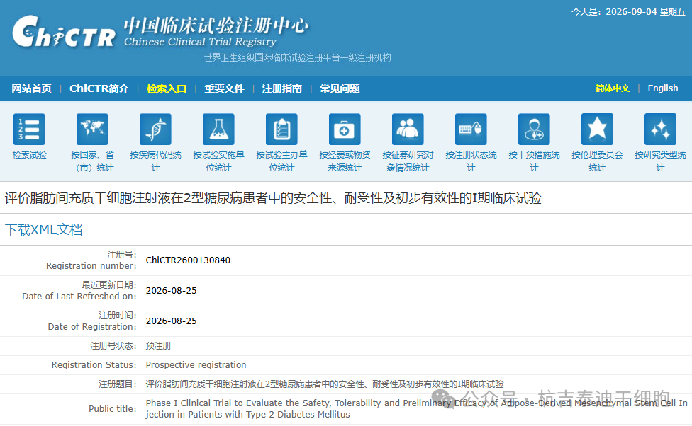 评价脂肪间充质干细胞注射液在2型糖尿病患者中的安全性、耐受性及初步有效性的期临床试验 评价脂肪间充质干细胞注射液在2型糖尿病患者中的安全性、耐受性及初步有效性的期临床试验